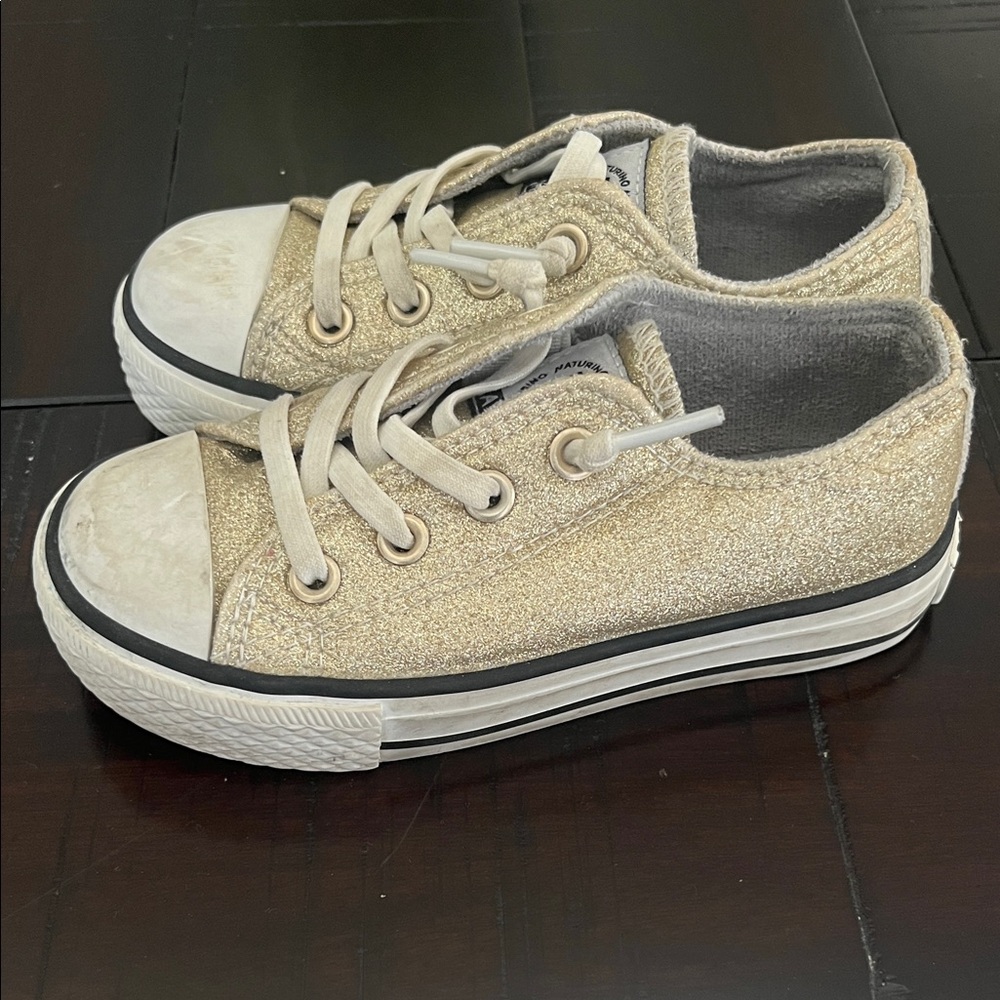 Kids Gold Glitter Sneakers